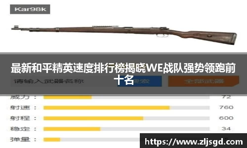 最新和平精英速度排行榜揭晓WE战队强势领跑前十名